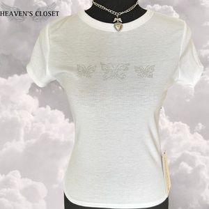 Rhinestone butterfly baby t